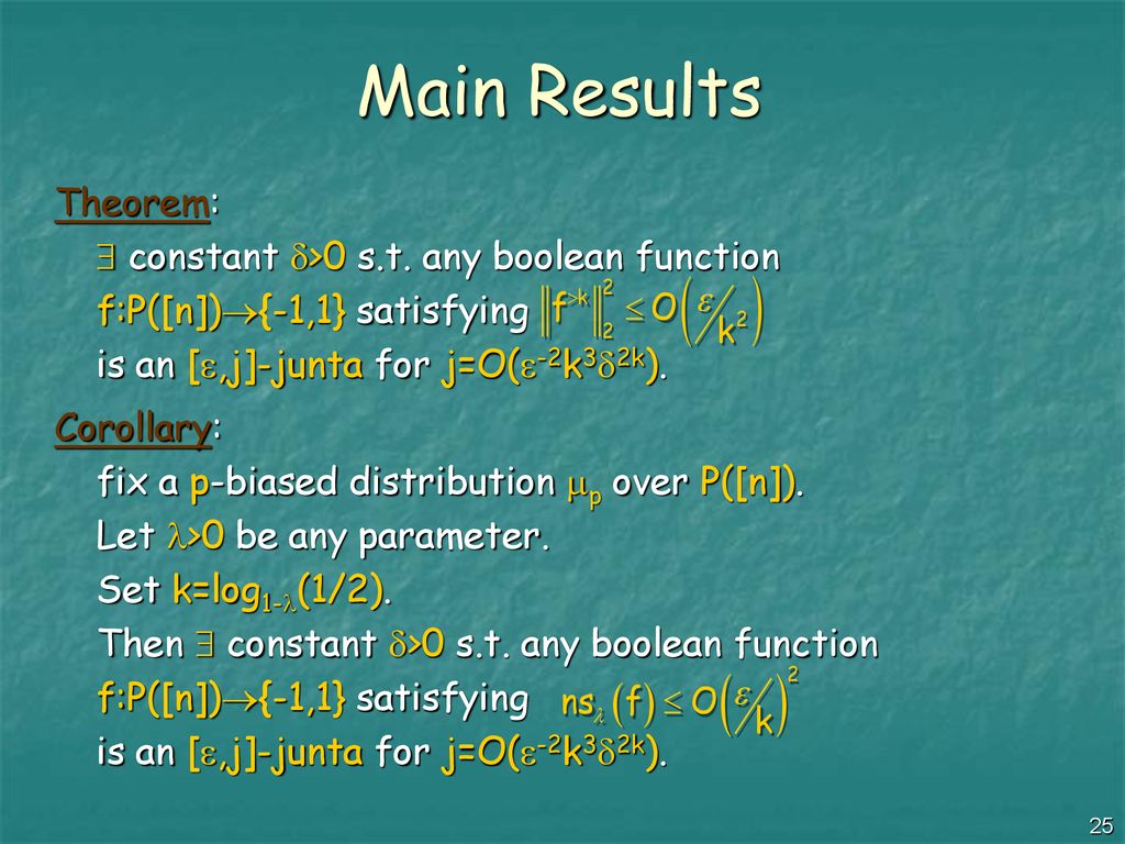 Noise-Insensitive Boolean-Functions are Juntas - ppt download